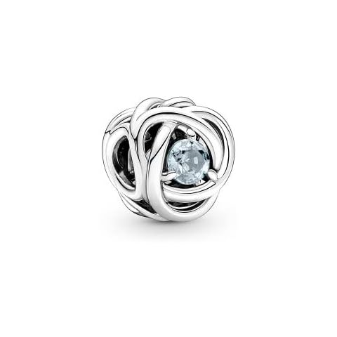 Abalorio Pandora Círculo Eternity Azul Aguamarina Cover