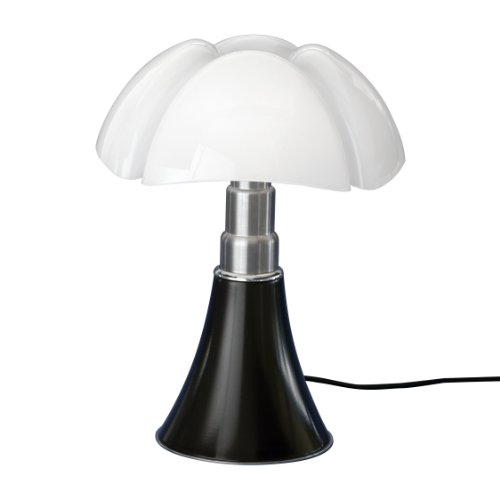 Martinelli Luce Minipipistrello Lampe de table blanche, pied marron foncé mat