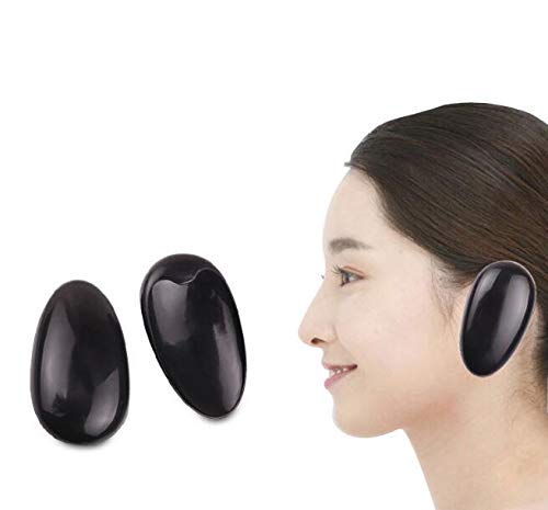 Ericotry YPP44286 10 Pairs Black Plastic Reusable Ear Covers Protector Hairdressing Dye Coloring Bathing Shower Caps Waterproof Earmuff thumb #1