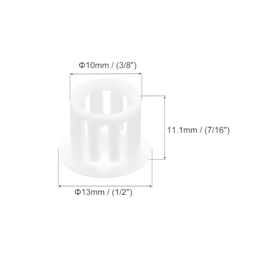 Image of MECCANIXITY 64PCS 10mm(3 /8 inch) White Plastic Hole Plugs, Flush Type Panel Hole Plugs Insert End Caps for Locking Hole Tubes Furniture Cabinet