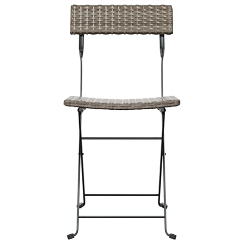 Chaises de bistrot pliantes pour petits espaces, set de 6 sièges gris gain de place - 6