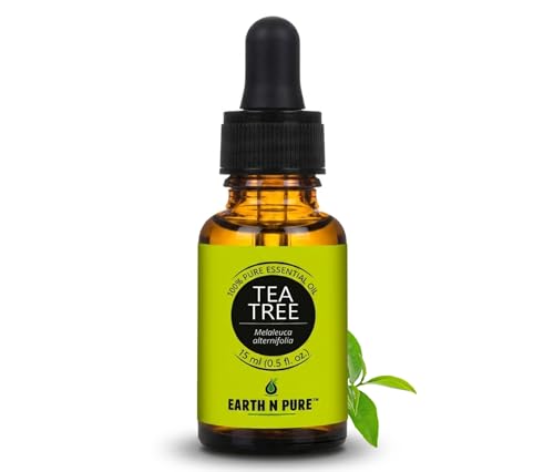 Image of Earth N Pure Tea Tree Essential Oil | 100% Pure Natural Therapeutic Grade | Steam Distilled Melaleuca Alternifolia Oil | For Diffuser, Aromatherapy, Hair Care, Skin Care & DIY | 15ml