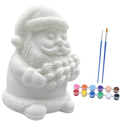Toyvian DIY Weihnachtsmann Figurine aus Vinyl zum Bemalen Farben...