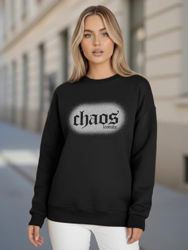 Image of LEOTUDE Women's Boyfriend Fit Loopknit Sweatshirt | Full Sleeve Drop Shoulder | Sweatshirt for Women