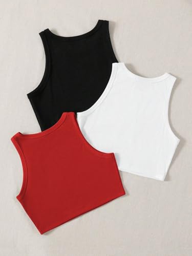 Image of Tops for Women Crop Top for Women's Tank Activewear Tee Sports Western Casual Cotton Camisole Pack of 3 Combo