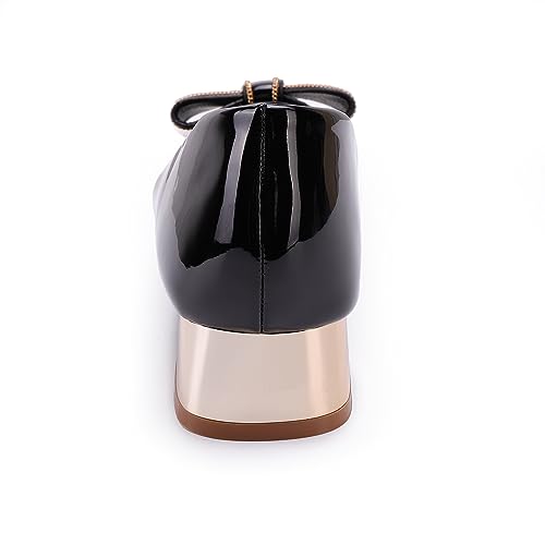 Danglianying Women'S Chunky Closed Toe Low Block Heels Work Pumps Comfortable Dress Wedding Shoes For Party Office Black Size 8 thumb #3