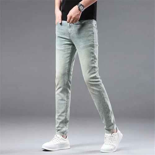 Men's Retro Fashion Business Casual Slim Straight Jeans4
