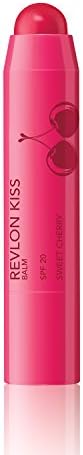 Lip Balm by Revlon, Kiss Tinted Lip Balm, Face Makeup with Lasting Hydration, SPF 20, Infused with Natural Fruit Oils, 030 Sweet Cherry, 0.09 Oz