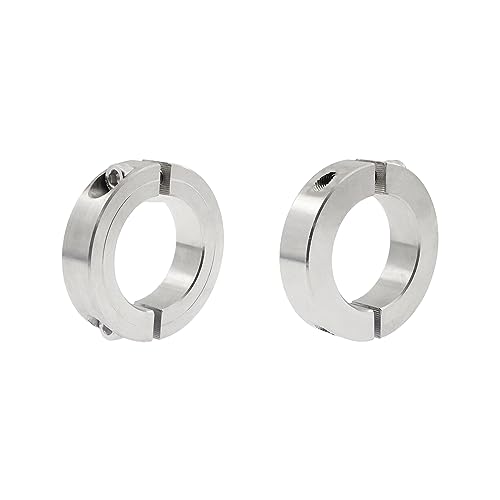 2 PCS Double Split Shaft Collar,SAFYY 304 Stainless Steel Two-Piece Clamping Collar with M6 Set Screws,1 Inch Bore Size