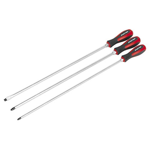 Sealey Ak4935 Screwdriver Set 3Pc Hammer-Thru 450Mm, White