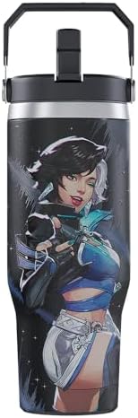 Team Liquid Copo de neve Marvel Rivals Luna com tampa, garrafa de...