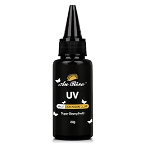 UV Hair Extension 20g Glue Strong UV Light Hair Extensions Kit Fast Drying Clear Hair Glue for Extensions Long Lasting Waterproof Wig UV Glue Extension