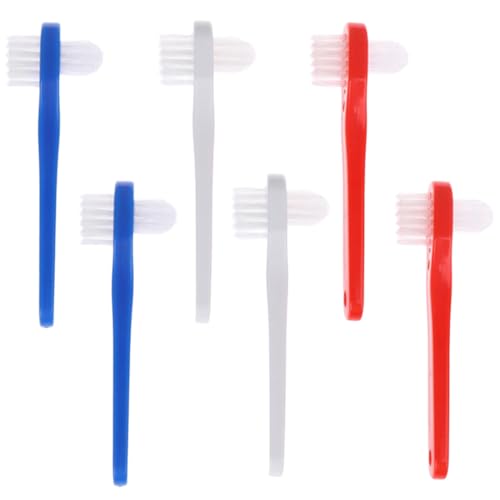 ZOMKIFA 6 Spazzoline per Dentiera a Doppia Faccia, Spazzolino Duro Portatile per Pulizia Efficace, Adatto a Protesi & Apparecchi Ortodontici