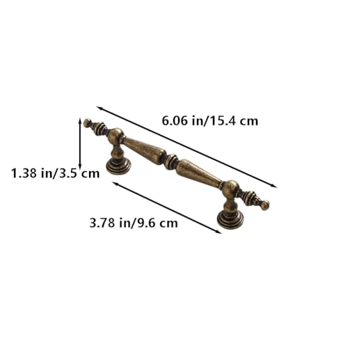 Image of HAORUN 2PCS Aluminium Alloy Vintage Cabinet Pulls 96mm 128mm Decorative Handles Lightweight Durable (B, 96mm)