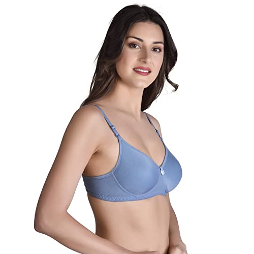 Image of Women's Cotton Lightly Padded Full Cup Cup Non-Wired T-Shirt Bra Combo Pack of 2