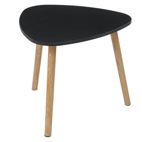 Image of Modern Wooden Nesting Side Table Set of 2 for Living Room | Space Saving Sofa Side Table | Bedside End Table | Multipurpose Accent Tables for Home Bedroom Office (Black, Single Table)