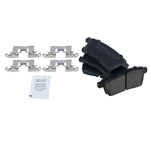 Image of TRQ Rear Brake Pad and Rotor Set Ceramic Parking Shoes Compatible with 2011-2012 Mazda CX-7