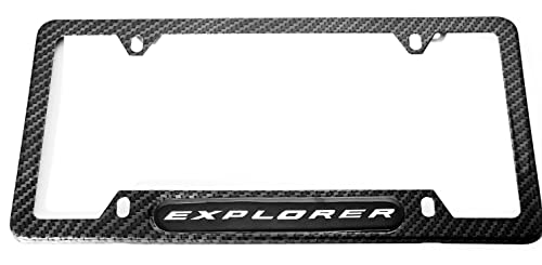 Carbon Fiber Explorer License Plate Tag Frame Cover Holder -Stainless Steel (2) #TOP3