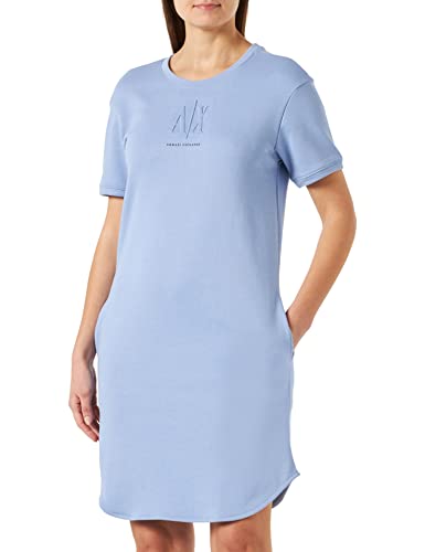 Armani Exchange Estilo Camiseta Icono, algodón Puro, Logotipo pequeño extendido Vestido, Sombra, S para Mujer