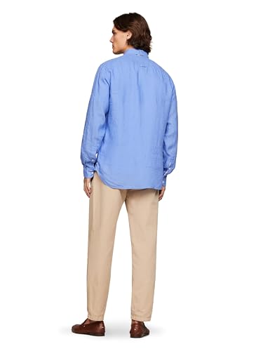 Image of Tommy Hilfiger Men's Long Sleeve Casual Linen Button Down Shirts in Regular Fit