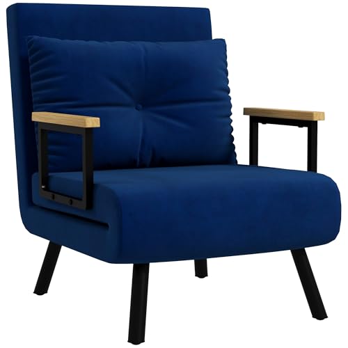 STRUTTURA DUREVOLE: La robusta struttura in acciaio con piedini antiscivolo del nostro divano letto assicura stabilità e durata. I braccioli in legno si rivelano morbidi da impugnare e aggiungono un tocco di eleganza all'arredamento interno