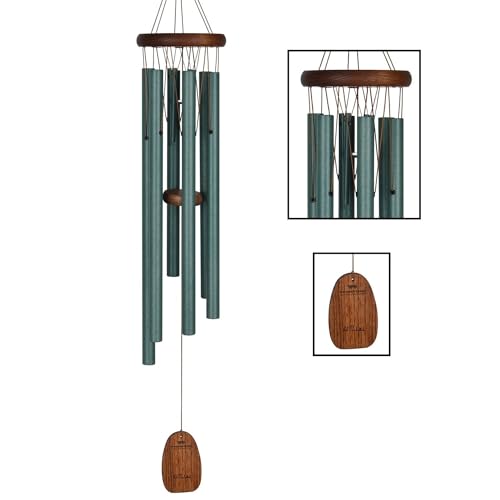 Woodstock Wind Chimes for Outside Garden Patio Porch and Outdoor Decor (32) Pachelbel Canon Chime Green Wind Chime Gifts (PCCG)