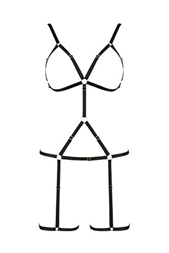 Passion Dessous Vestido de arnés negro PA595766 - XXL/XXXL, Negro , XXL/3XL