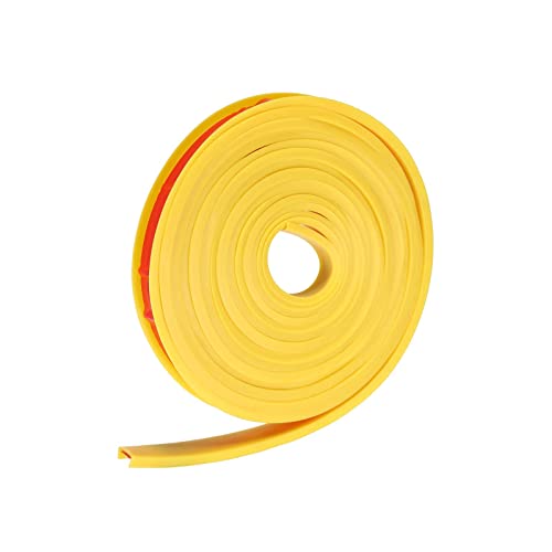 Image of uxcell U Shape Furniture Edge Banding, 4M Self Adhesive Flexible Edging Trim, 5x12mm TPE Edge Guards for Cabinets Furniture Repair Restoration, Yellow