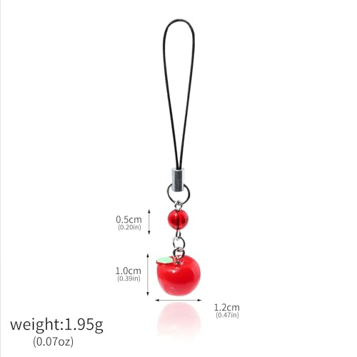 Image of Fruit Bag Charm Keychain - Gold Key Chain, Cute Purse Handbags Accessories - Beautiful Gift for Women