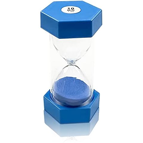 Hourglass for Kids, Decoration Timer, 10 Minute Hourglass Timer, Kitchen Timer and Learning Hourglass, Blue Cover