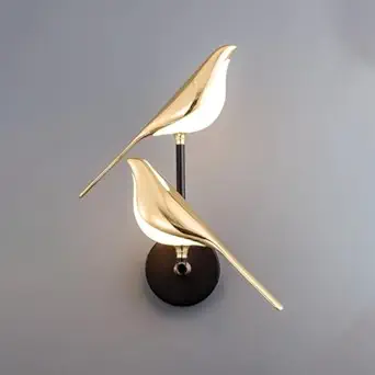 Modern 2 PairChirpy Wall Light for Living Room, Bedroom, Dining Area,| Globe Wall Light Fixture | Fancy Lights for Wall, Wall Lamps for Home Decor - (Golden, Metal) Corded Electric