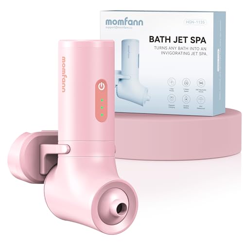 MOMFANN Jet de bain, accessoires de baignoire portables sans fil avec 3 niveaux de vitesse réglables, mode machine à bulles/jet de bain, jets de baignoire...