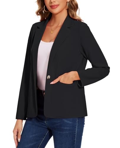MINTLIMIT Women's Blazer Long Sleeve Notch Lapel Casual Work Office Button Open Front Blazer with Pockets2