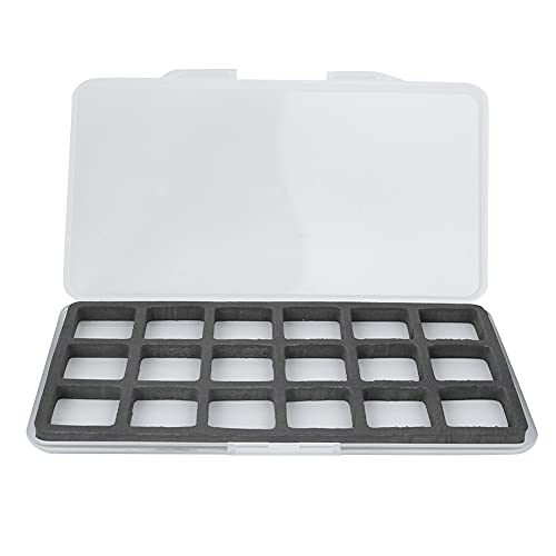Caja de Almacenamiento de Pesca con Mosca Magnética ABS, Caja de Aparejos de Señuelo de Anzuelo con Accesorio de Espuma (18 cuadrícula)