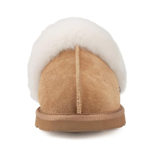 Parfeying Women's Sheepskin House Slippers Indoor Outdoor Shearling Shoes for Women2