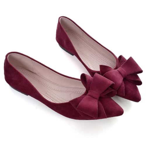 Image of TN TANGNEST Women Fashion Bowknot Flats Comfort Pointed Toe Dress Shoes