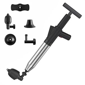 tinysiry Toiletplunjer, krachtige toiletpijpontstopper, afvoerverstoppingsverwijderaar Gereedschap voor wastafel Badtoiletten Badkamer Douche Keuken Verstopte pijpbadkuip Zwart