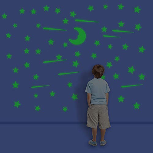 OKSANO Glow In The Dark Stars Stickers , 113pcs Luminous Meteor Moon Star Stickers , Glow Sticks For Children DIY Decals Wall Stickers For kids Bedroom Living Room Decoration