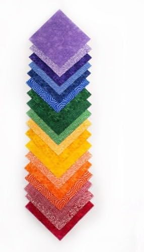 108pcs Rainbow Basics pre Cut Charm Pack 5" Squares - 100% Cotton Fabric Quilt