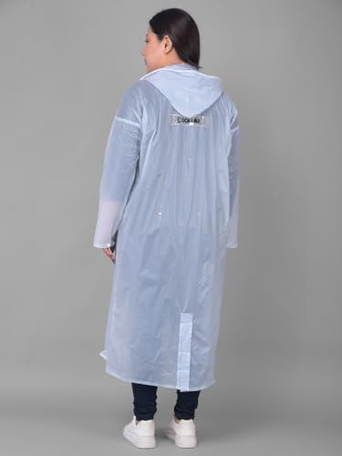 Image of Dollar Rainguard Women's PVC Full Sleeve Solid Raincoat with Adjustable Hood and Pocket