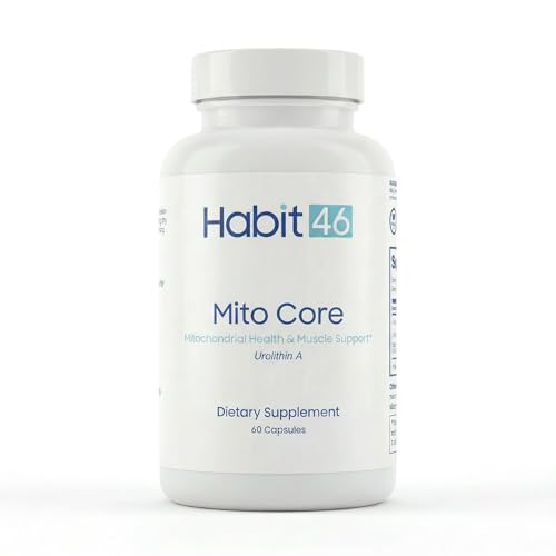 Habit46 Mito Core - 500mg Urolithin A Supplement - Mitochondrial Health Muscle Support & Cellular Energy - 60 Vegan Capsules
