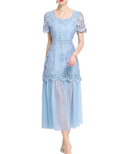 Women Contrast Plaid Tie Neck A Line Dress Birthday Elegant