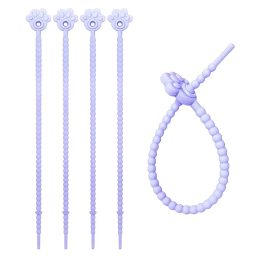 Bridas de silicona resistentes y versátiles, 5 unidades, portátiles, reutilizables, con color elegante para artículos del hogar