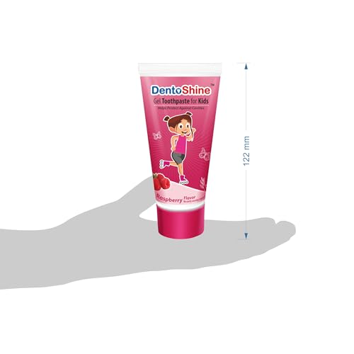 Image of DentoShine Gel Toothpaste for Kids | Pack of 3 (3, Raspberry)