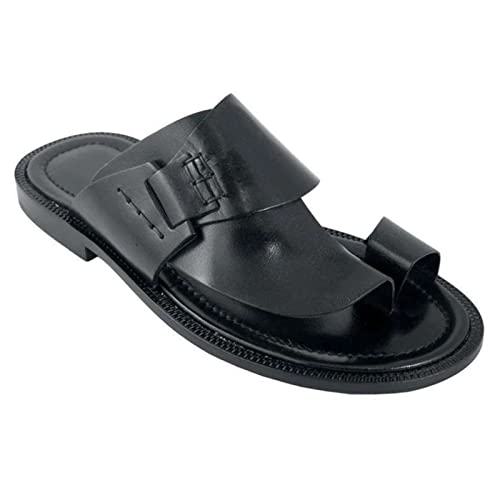 Vintage Bunion Corrector Mens Sandals,Elegant PU Lightweight Non-Slip Orthopedic Beach Slippers,Summer Travel Hallux Valgus Walking Flip Flops,for Plantar Fasciitis