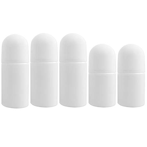 Empty Roll On Bottles for Deodorant - 5 PCS Refillable Containers - 50ml