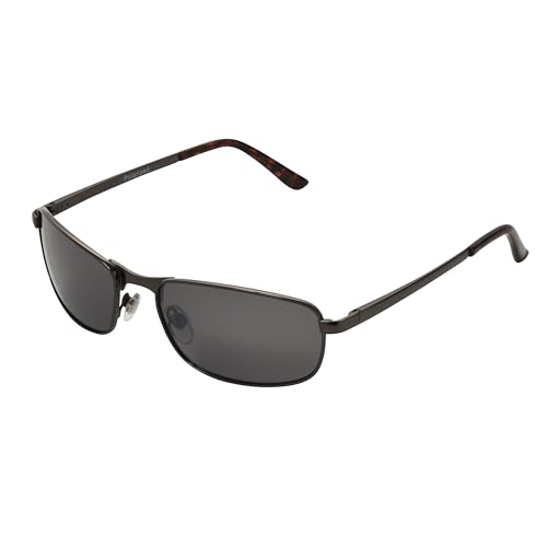 DOCKERS Men's Henry Sunglasses Rectangle, Gunmetal, 60mm