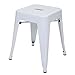 Hocker HWC-A73, Metallhocker Sitzhocker, Metall Industriedesign stapelbar - weiß