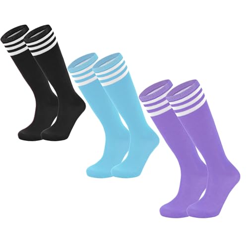 Durio Youth Baseball Socks Toddler Kids Soccer Socks Soft Cotton Long Socks for Girls Boys Kids Baseball Socks