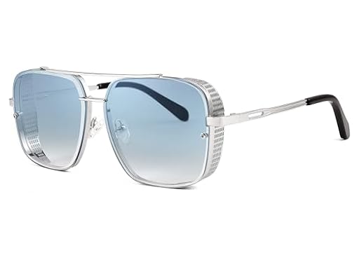 FEISEDY Vintage 70s 80s Gafas de Sol Steampunk Cuadradas de Hombre Grandes con Montura de Metal y Protección UV400 B2894 | Ya disponible en tu tienda friki favorita! En mundofriki.es!